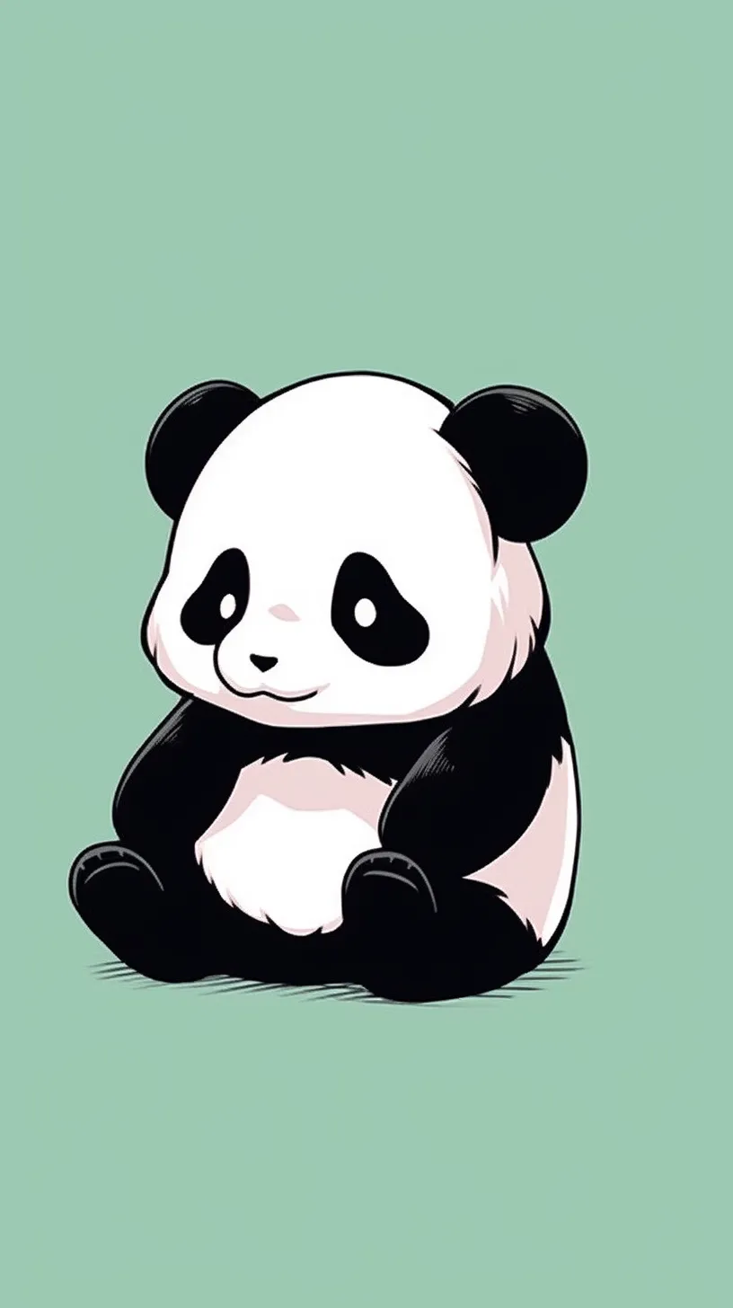 A charming cartoon-style panda with bold outlines and vibrant colors, radiating a lazy and carefree aura, inspired by Keith Haring's artistic style, set against a pristine white background, high quality.