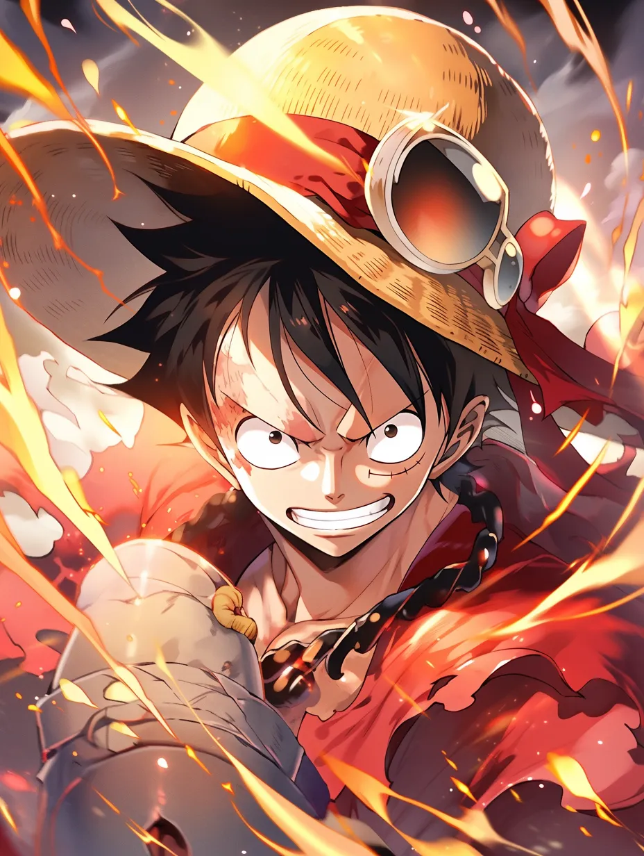 Character from One Piece: Monkey D. Luffy, the warrior.