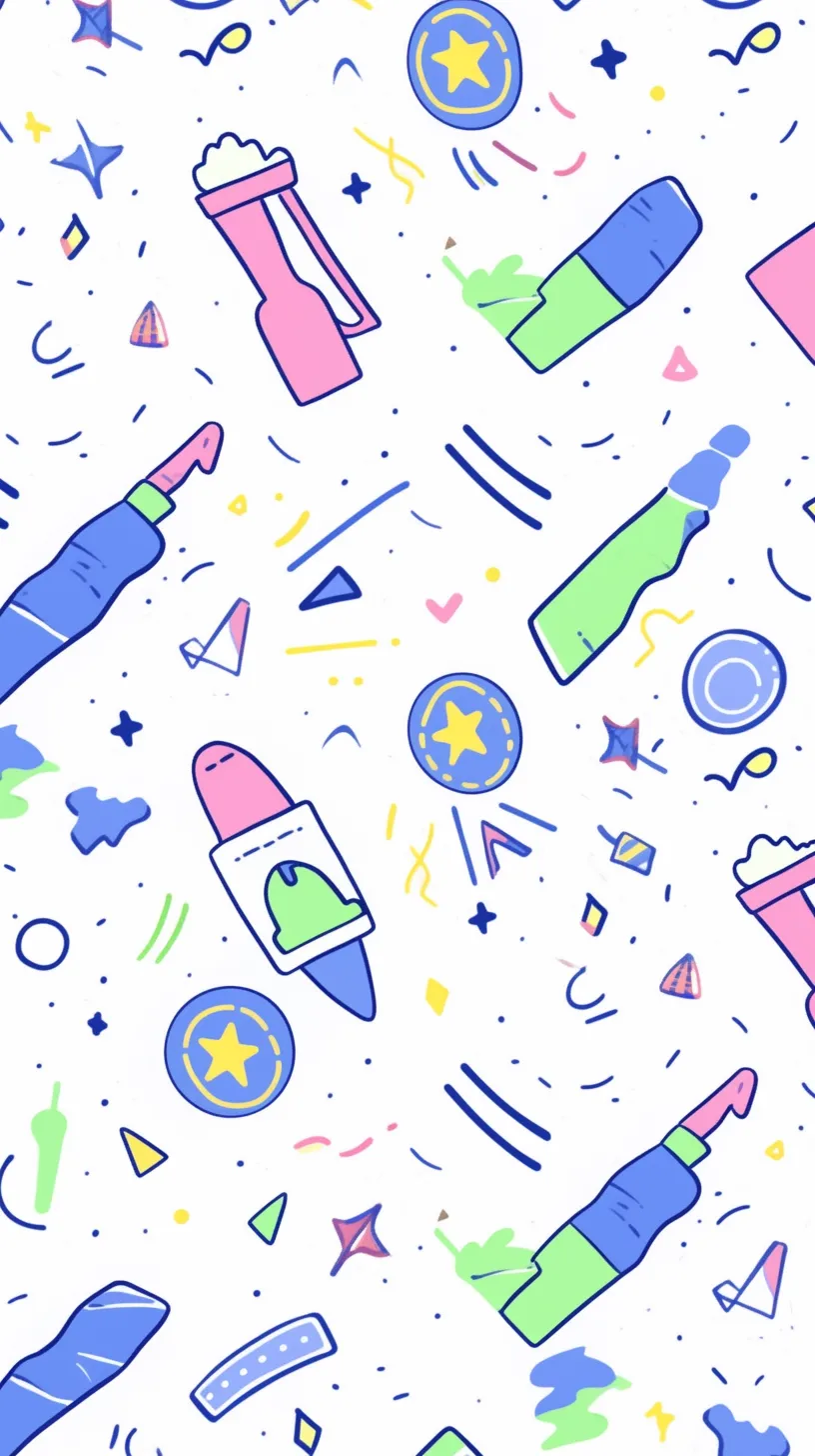 Simple, seamless doodles with a New Year's theme.