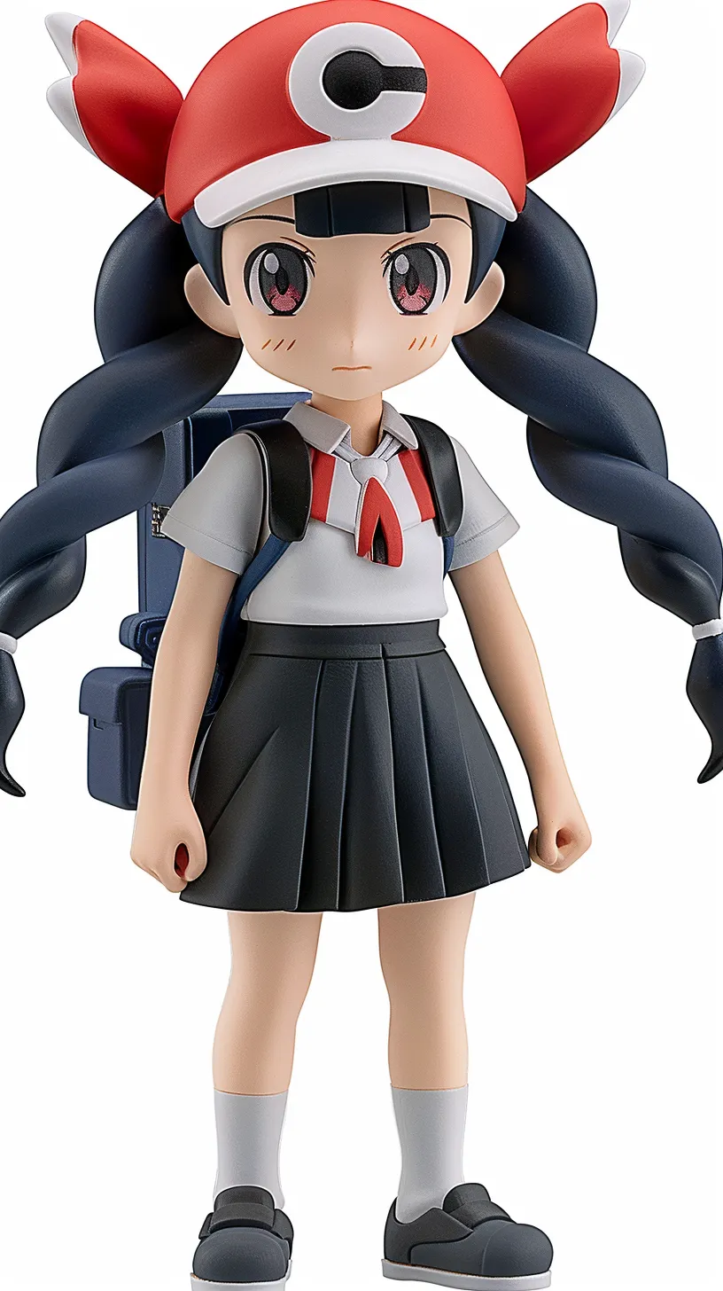 Imagine a collectible toy of a schoolgirl that showcases the unique character design style of Ken Sugimori.