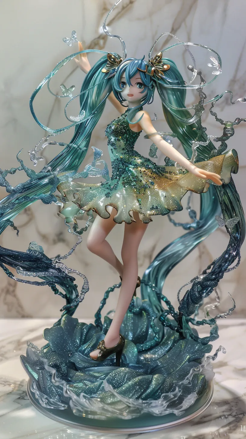 Anime figurines featuring Hatsune Miku.