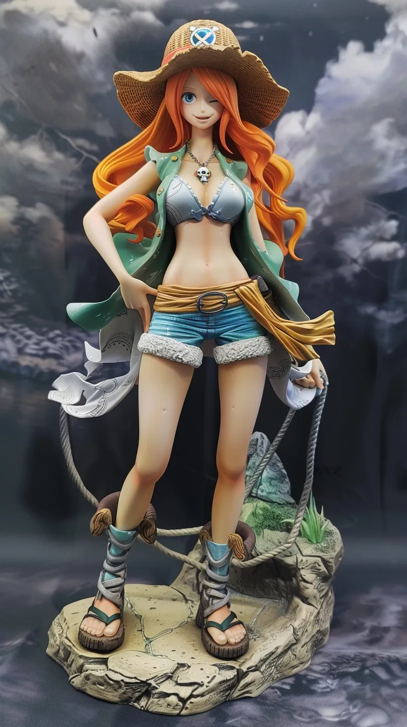 Anime figurines of Nami from ONE PIECE.