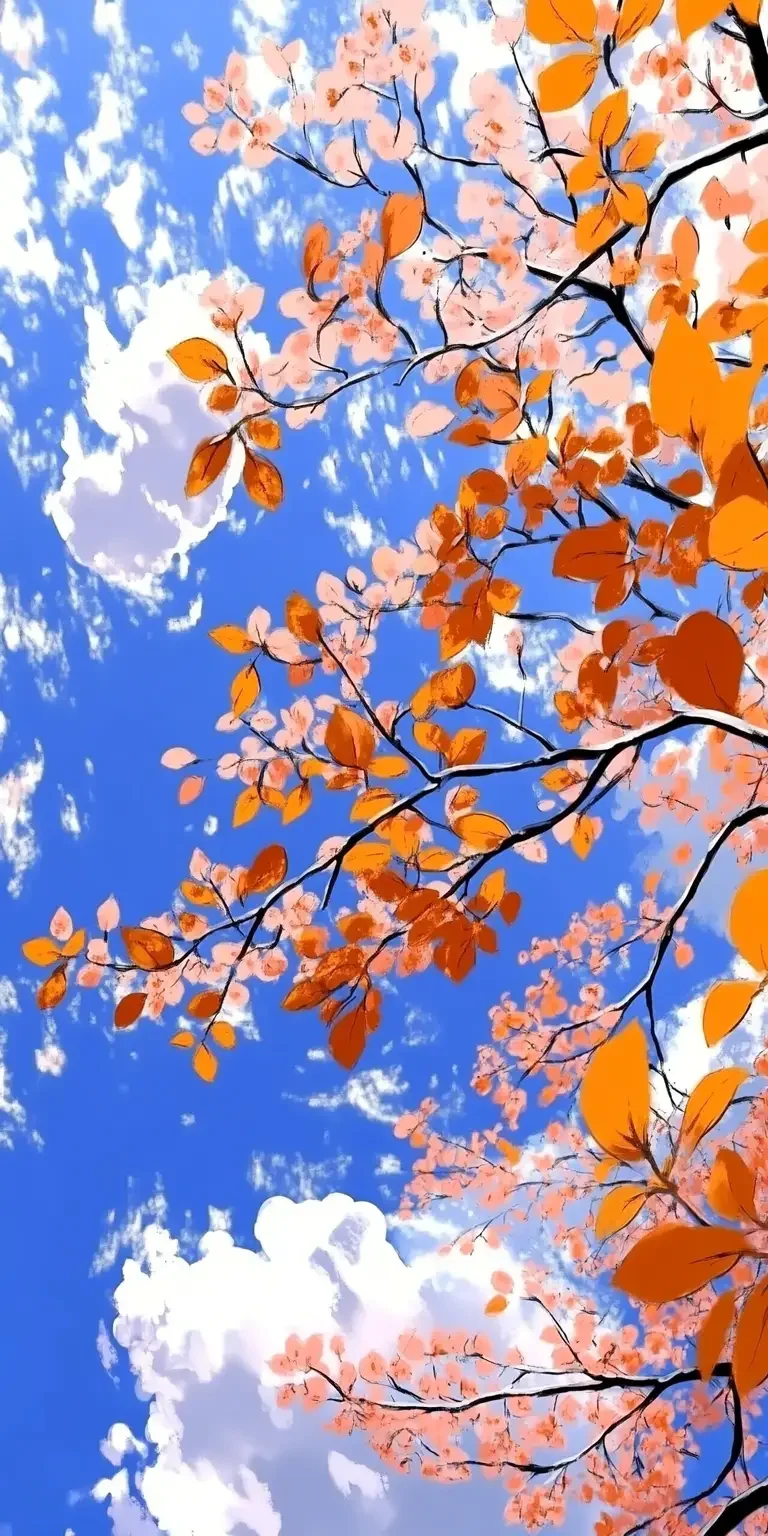 Blue sky and white clouds, golden autumn years, fragrant osmanthus flowers, --v 6.1 --ar 1:2 --s 1000 --c 100 --weird 1833