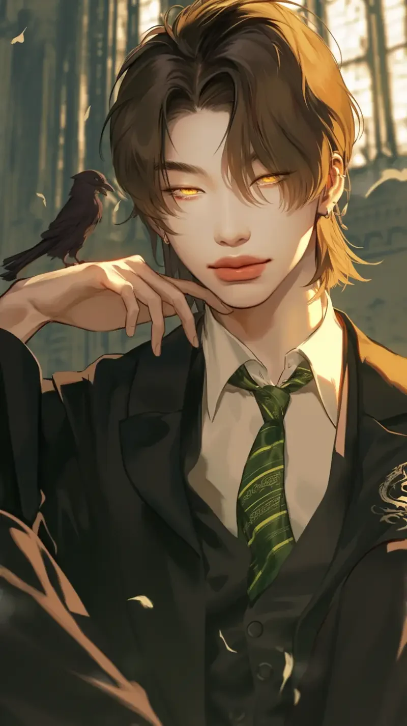 Boys from Slytherin College --cref--cw 100 --ar 9:16 --niji 6