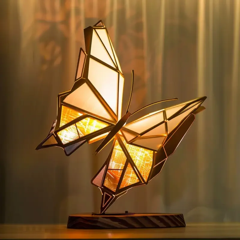 Butterfly geometric abstract desk lamp --ar 1:1 --v 6.0