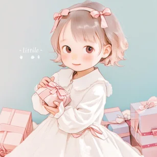 Cute little girl --ar 1:1 --style cute --niji 5