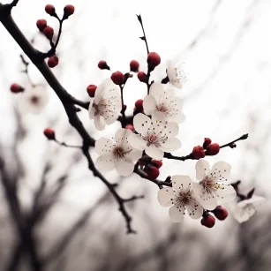 Ink Painting, Plum Blossom --ar 1:1 --style raw --v 5.2