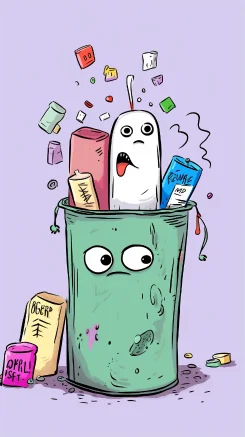 Garbage is not sorted, Allie Brosh. --ar 9:16 --style raw --v 5.2