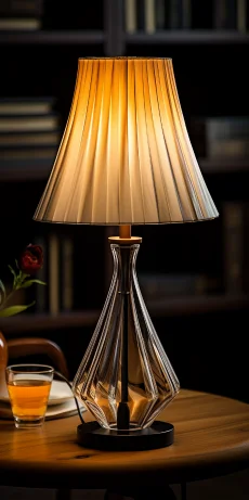 fabric shade table lamp --ar 1:2 --style raw --v 5.2 --s 250