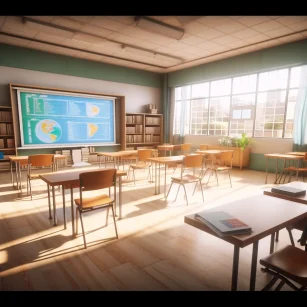 Virtual Classroom Scene --ar 1:1 --style raw --v 5.2