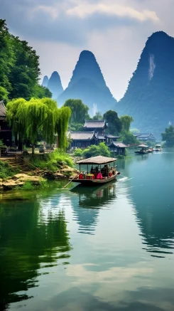 Beautiful scenery of southern China --ar 9:16 --v 5.2 --style raw