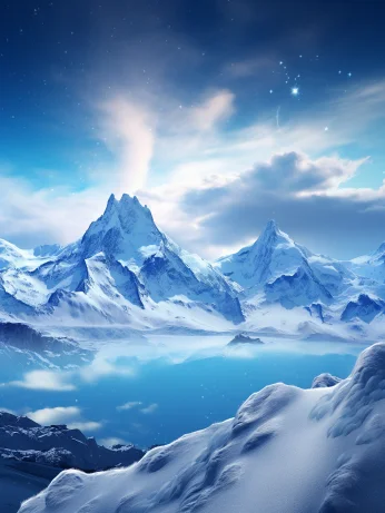 Majestic winter mountain scenery, 3D special effects. --ar 1:2 --style raw --v 5.2